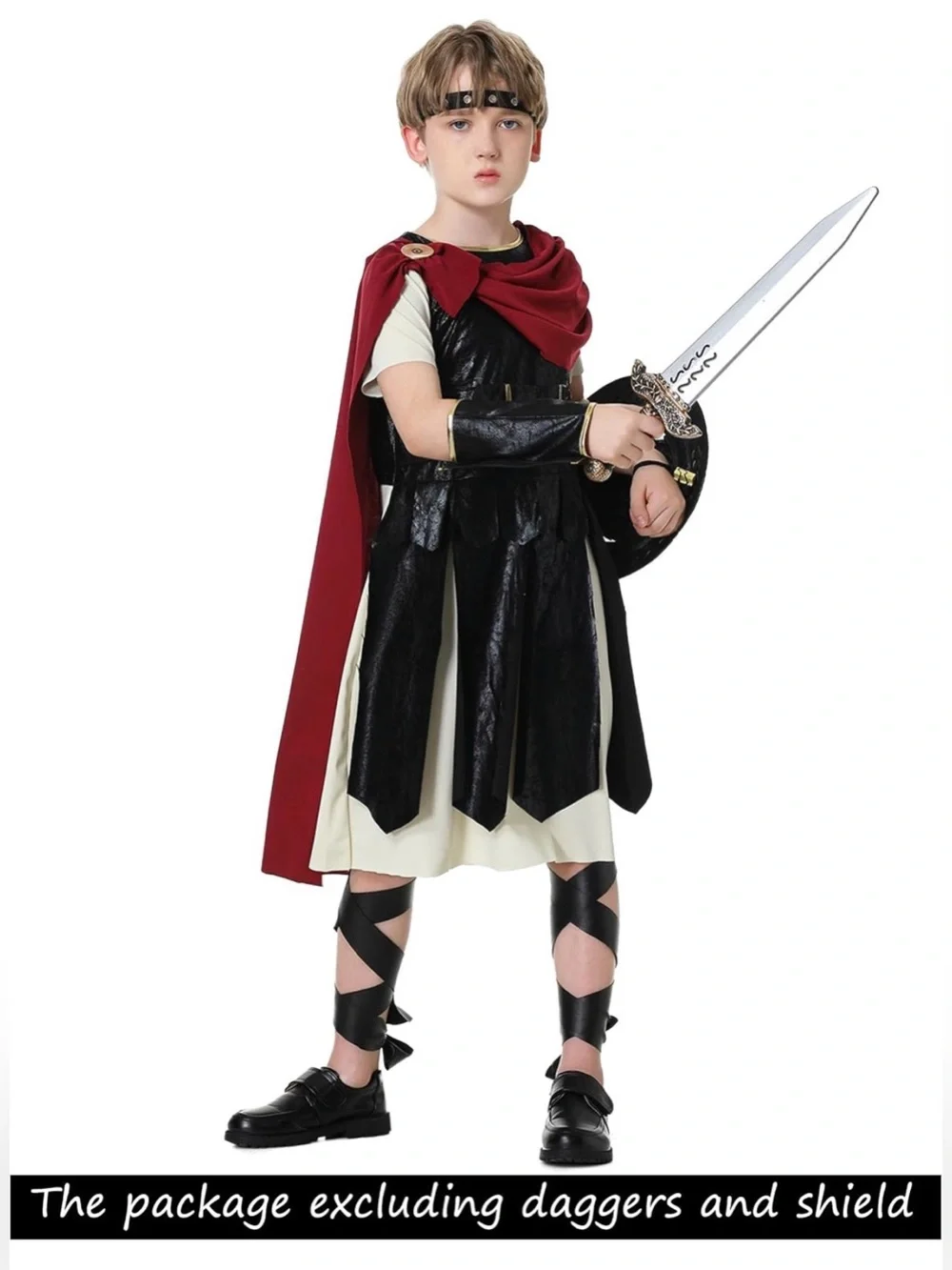 Roman Soldier Gladiator Costume for Kids and Men Halloween Outfit Roman Warrior
